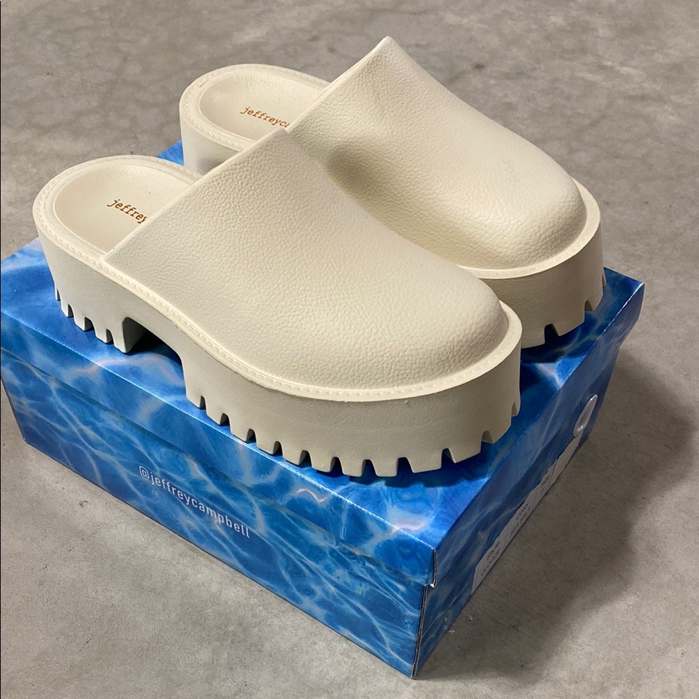 Jeffrey Campbell Off-White Chunky Mules